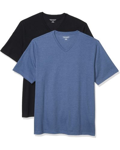 Amazon Essentials Regular-fit Short-sleeve V-neck T-shirt - Blue