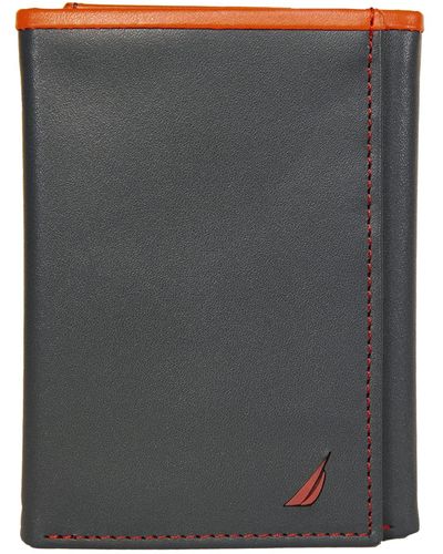 Nautica Pop Color Trifold Leather Wallet With 6 Slots - Multicolor