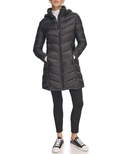 Calvin Klein Light-weight Hooded Puffer Jacket - Black