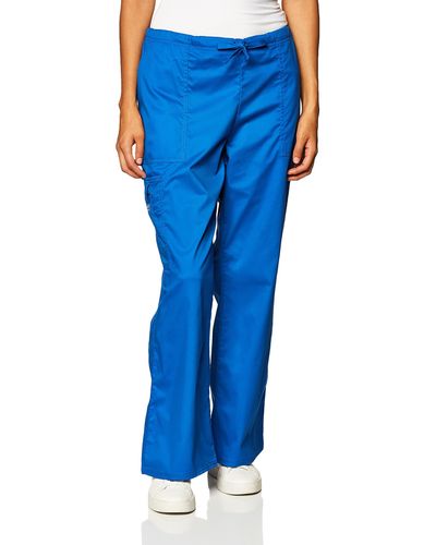 CHEROKEE Scrubs For Workwear Core Stretch Drawstring Cargo Scrub Pants Plus Size 4044 - Blue