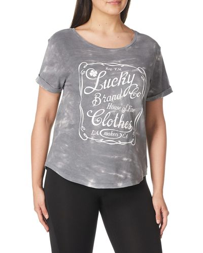 Lucky Brand Lucky Label Rolled Sleeve - Gray