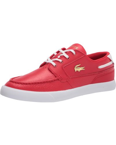 Lacoste Men's T-clip Sneakers Boat Shoe - Red