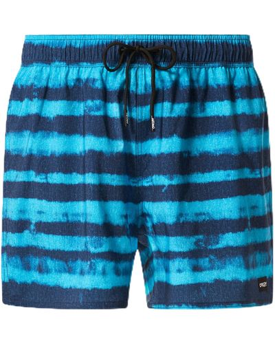 Oakley Blur Stripes Recycled 16" Beachshort Swim Trunks - Blue