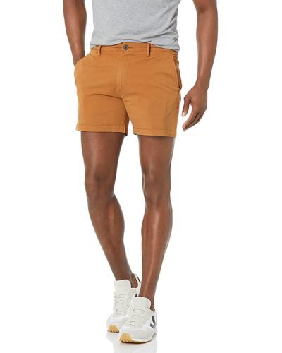 Amazon Essentials Pantaloncini Chino Elasticizzati Comodi Senza Pinces 13 cm Slim - Multicolore
