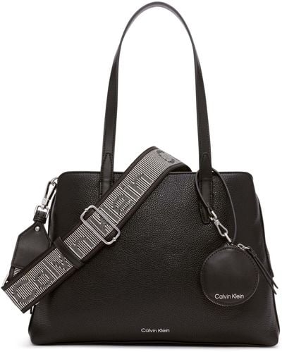 Calvin Klein Millie Convertible Tote With Coin Pouch - Black