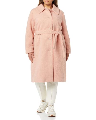 Amazon Essentials Relaxed-fit Recycled Polyester Sherpa Long Coat - Pink