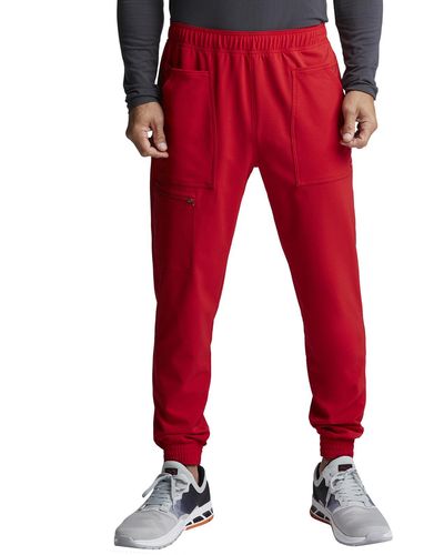 CHEROKEE Mid Rise Pull-on Jogger Scrubs Pant - Red