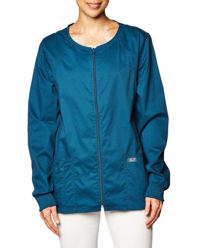 CHEROKEE Zip Front Scrub Jackets For - Blue
