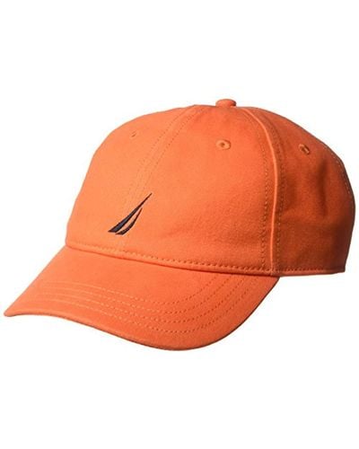 Nautica Classic Logo Adjustable Baseball Cap Hat - Orange