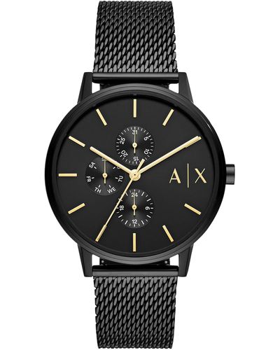Emporio Armani A|x Armani Exchange Stainless Steel Mesh Watch - Black