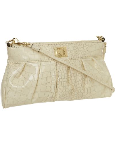 Anne Klein Perfectly Pleated Clutch,cream,one Size - Natural