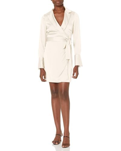 Guess Essential Long Sleeve Eden Wrap Dress - White