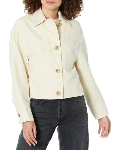 Vince Womens Cropped Twill Jkt Jacket - White