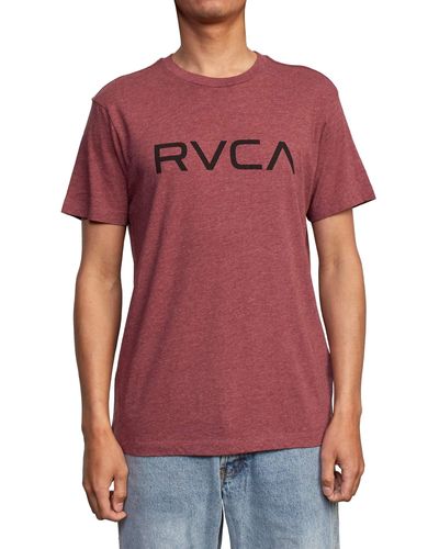 RVCA Premium Stitch Short Sleeve Graphic Tee Shirt - Red