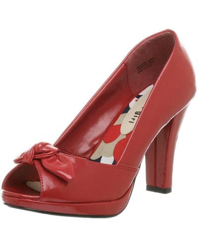 Madden Girl Cocco Open Toe Pump,red,5 M