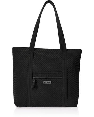 Vera Bradley Microfiber Vera Tote Bag - Black