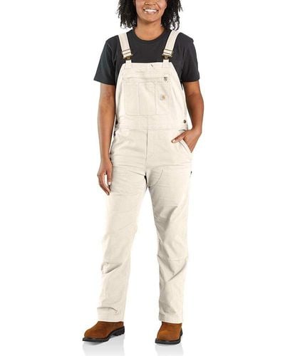 Carhartt Mens Crawford Double Front Bib Overall - Natural