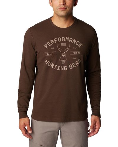 Columbia Phg Built For It Waffle Long Sleeve - Brown