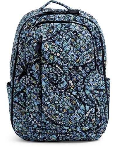 Vera Bradley Cotton Large Travel Backpack Travel Bag - Blue