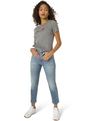Lee Jeans High Rise Straight Ankle Jeans - Blau