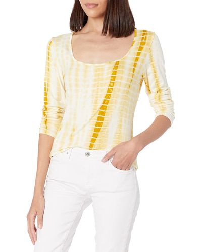 Kendall + Kylie Kendall + Kylie Plus Size Long Sleeve Knit Top With Back Keyholes - Yellow