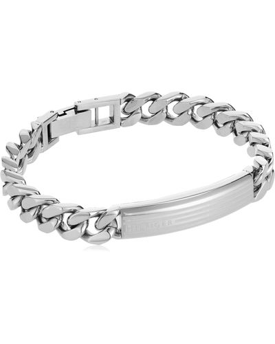 Tommy Hilfiger Jewelry Id Chain Bracelet Color: Silver - Black