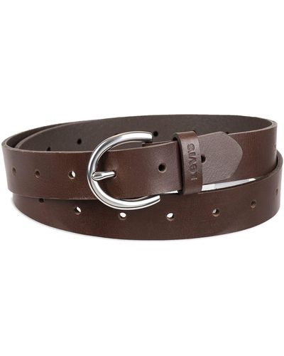 Levi's Perforated Casual Leather Belt - Brown