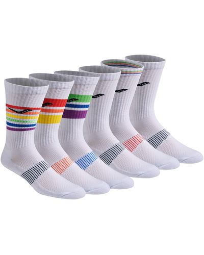 Saucony Run Dry Athletic Crew Socks - White