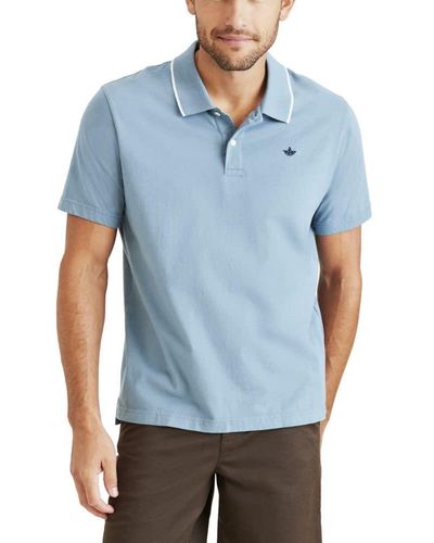 Dockers Fit Short Sleeve Perfect Performance Polo - Blue