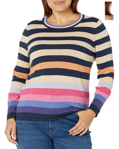 NIC+ZOE Nic+zoe Jewel Stripes Vital Sweater - Gray