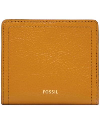 Fossil Logan Litehidetm Leather Rfid Blocking Multifunction Wallet - Orange