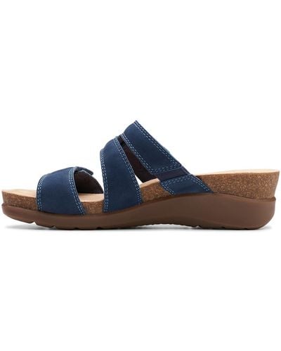 Clarks Calenne Maye Wedge Sandal - Blue