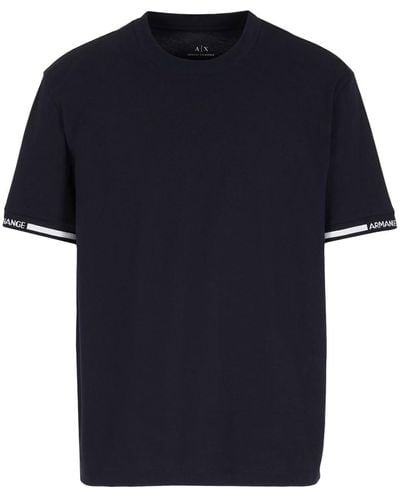 Emporio Armani A | X Armani Exchange Logo Brand Short Sleeve T-shirt - Blue