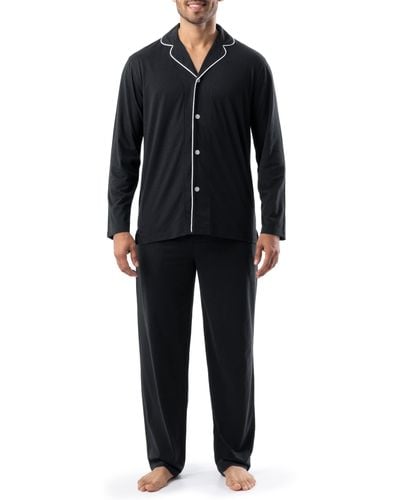 Izod Sueded Jersey Knit Pajama Set - Black