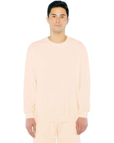 American Apparel French Terry Long Sleeve Crewneck Pullover - Natural
