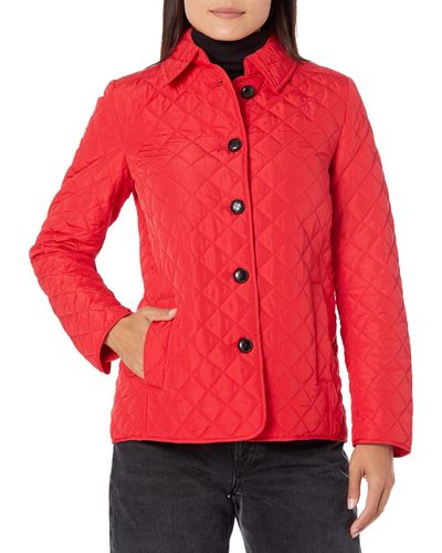 Jones New York Diamond Quilted 5 Button Jacket - Red