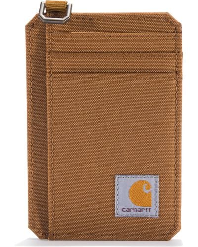 Carhartt Nylon Duck Slim Front Pocket Wallets - Brown