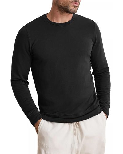 Velvet By Graham & Spencer S Soren Long Sleeve Sweatshirt In Luxe Fleece - Black