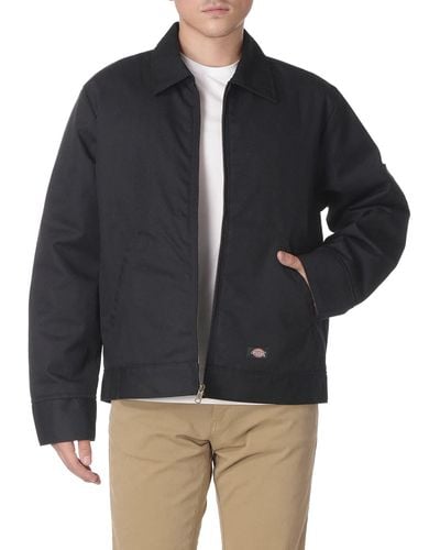 Dickies Mens Eisenhower Front-zip Athletic Insulated Jackets - Black