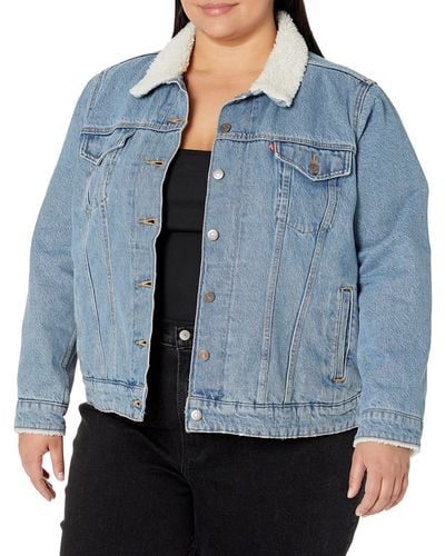 Levi's Size Original Sherpa Trucker Jackets - Blue