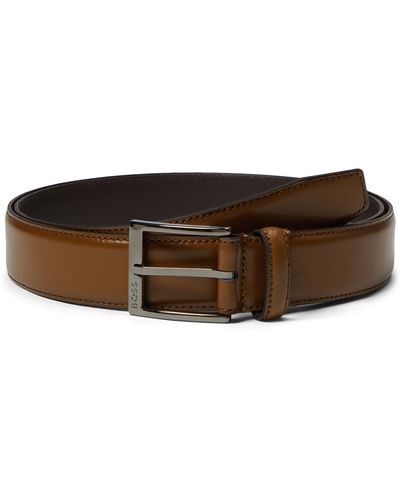 BOSS Elloy Smooth Leather Evening Belt - Brown