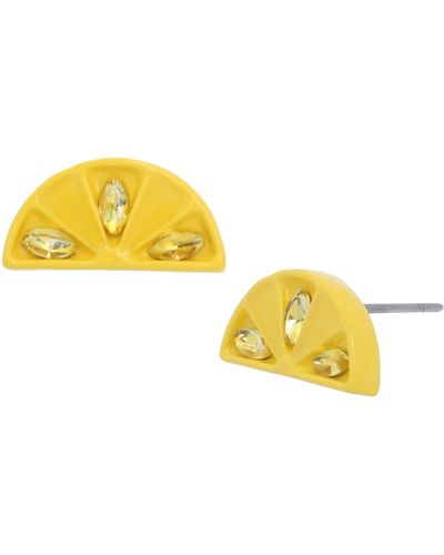 Betsey Johnson S Lemon Stud Earrings - Yellow
