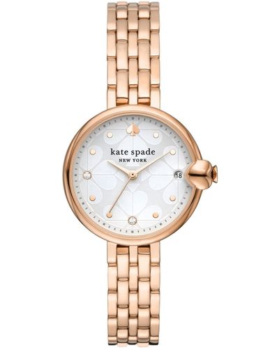 Kate Spade Chelsea Park Three-hand Date Rose Gold-tone Stainless Steel Watch - Metallic