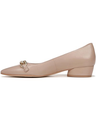 Naturalizer S Becca Pointed Toe Low Heel Flats Warm Fawn Tan Leather 11 W - Pink