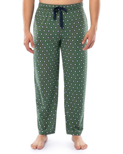 Wrangler Printed Jersey Knit Pajama Sleep Pants - Green