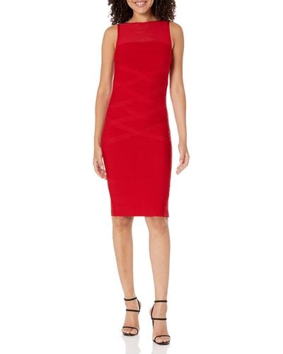 Dress the Population Ximena Patterned Bodycon Dress - Red