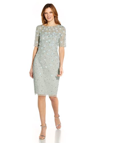 Adrianna Papell Beaded Cocktail Dress - Multicolor