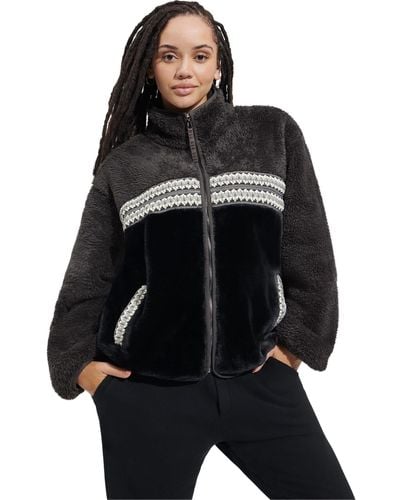 UGG Marlene Sherpa Jacket H Braid - Black