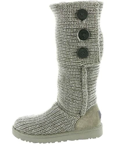 UGG Cardy Sweater-knit Boots - Gray