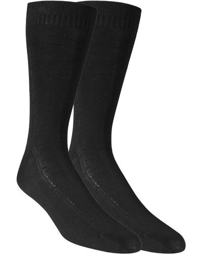 Dr. Scholls 2 Pack Non-binding Flat Knit Rib Crew Socks - Black